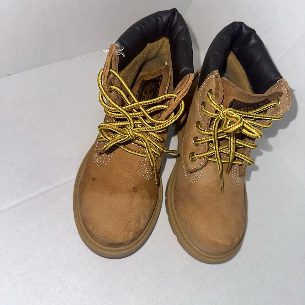 Timberland Kids Brown Boots with Yellow Laces